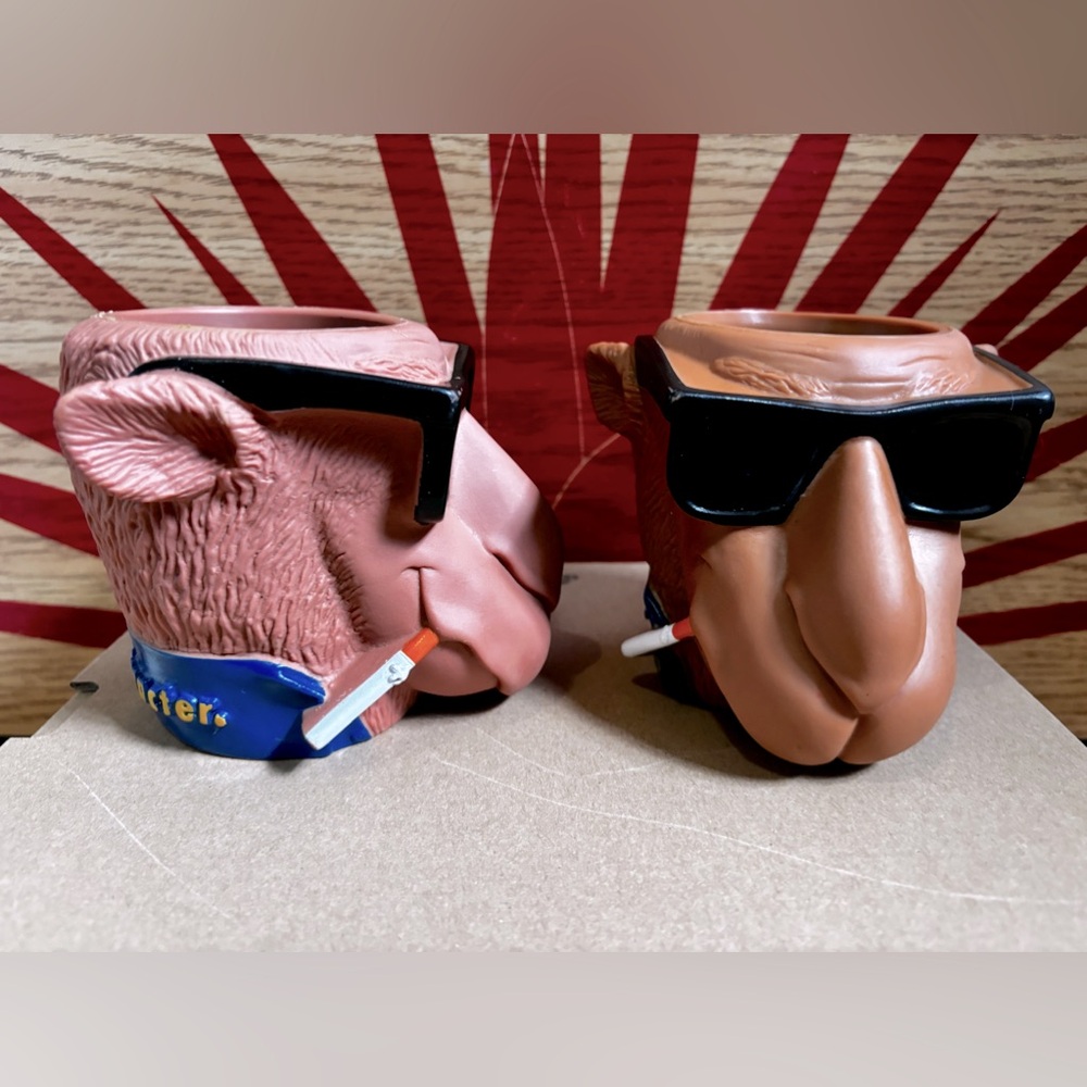 Set of (2) Vintage 1991 Joe “Cool” Camel Can Holders